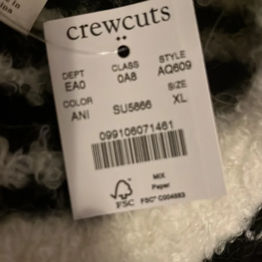 NWT XL CrewCuts Boucle Zebra sweater